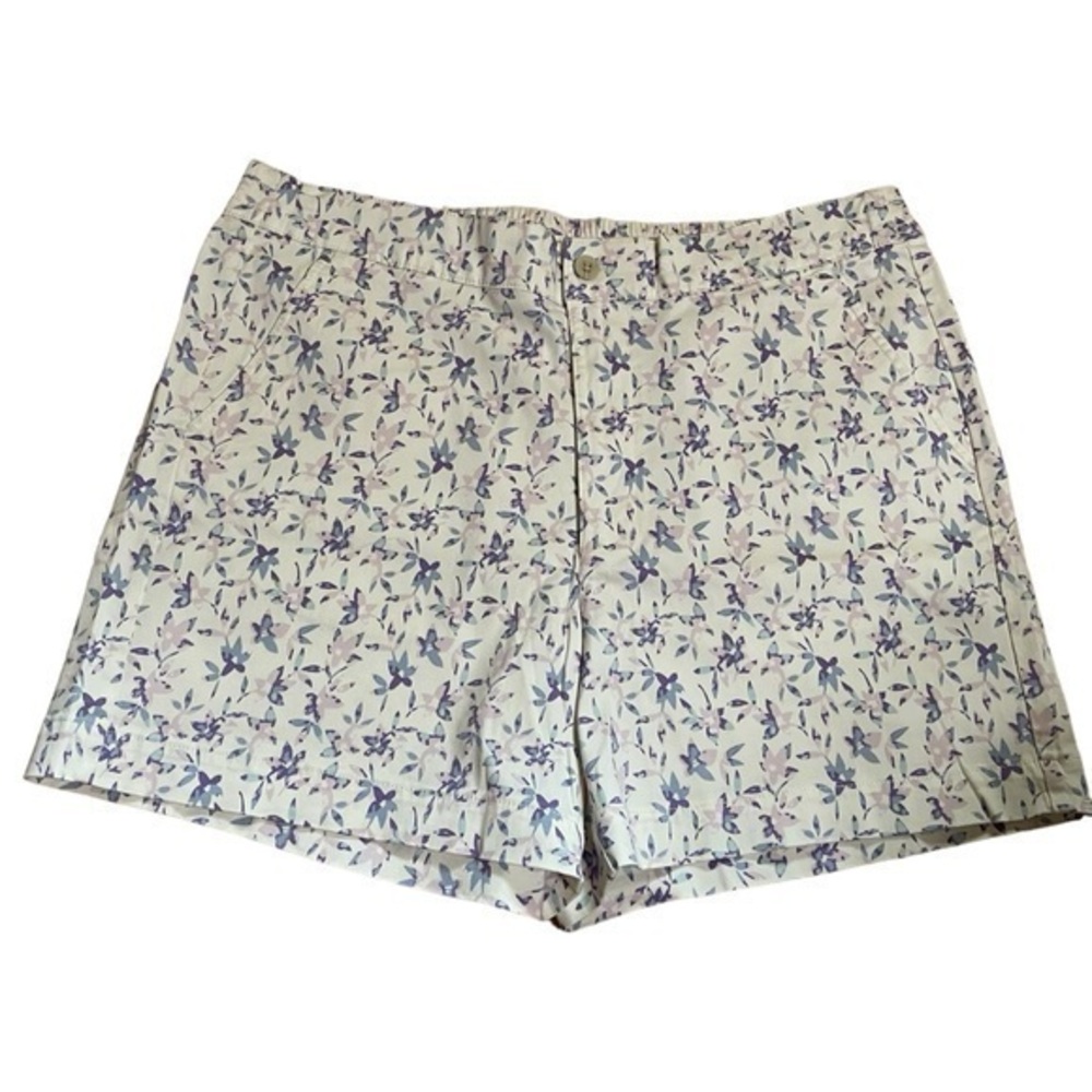 Jachs Girlfriend Ladies Printed Chino Shorts - WhiteFloral - Size XXL - NWT